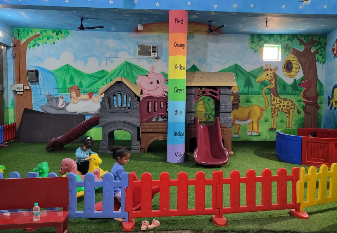 Teacher helping kids